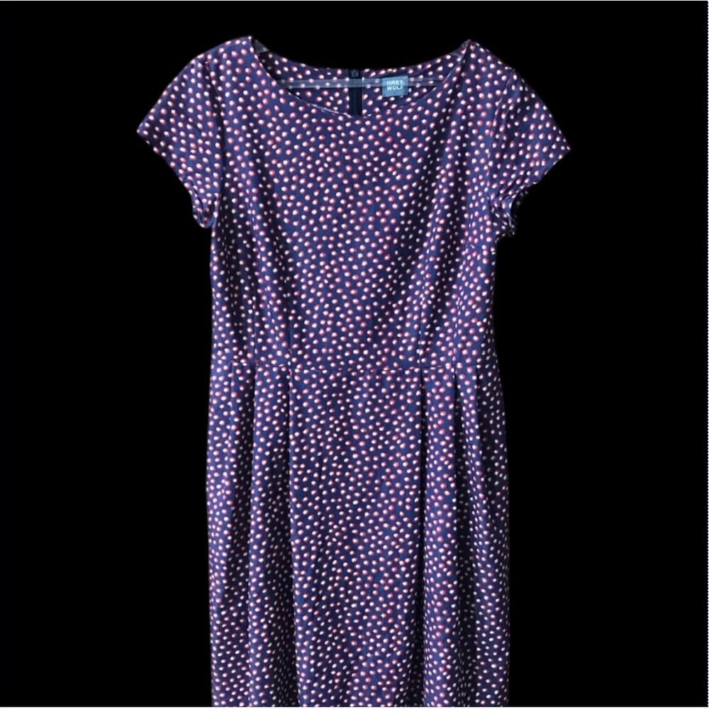 GREY WOLF Women’s Short Sleeve Fit & Flare Dress navy/red Sz L Stitch fix